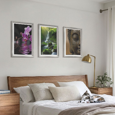 Set tablouri pentru dormitor Flori cascadă Buddha stâncă Zen