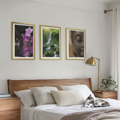 Set tablouri pentru dormitor Flori cascadă Buddha stâncă Zen