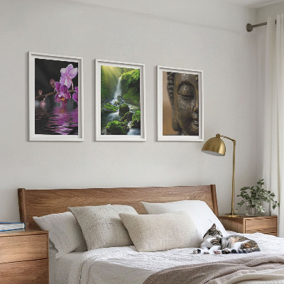 Set tablouri pentru dormitor Flori cascadă Buddha stâncă Zen