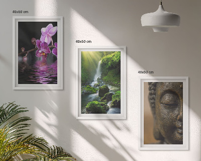 Set tablouri pentru dormitor Flori cascadă Buddha stâncă Zen