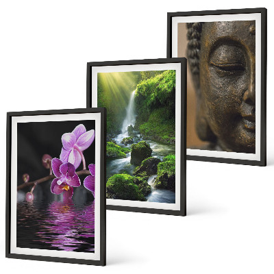 Set tablouri pentru dormitor Flori cascadă Buddha stâncă Zen