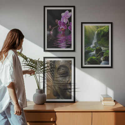 Set tablouri pentru dormitor Flori cascadă Buddha stâncă Zen