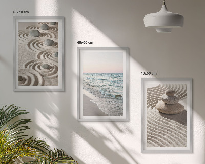 Set tablouri decorative Valuri nisip apă pietre plajă
