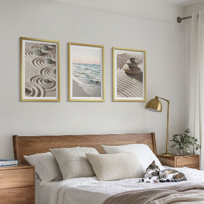 Set tablouri decorative Valuri nisip apă pietre plajă