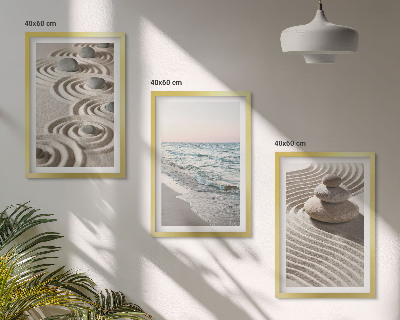 Set tablouri decorative Valuri nisip apă pietre plajă