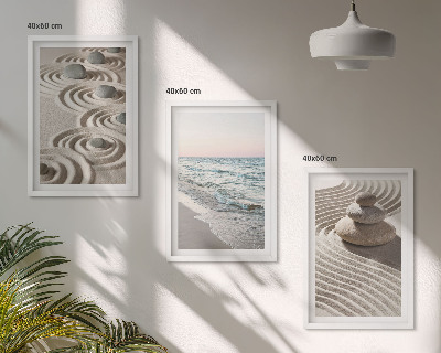 Set tablouri decorative Valuri nisip apă pietre plajă