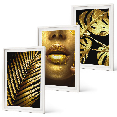 Set tablouri decorative Gura femeii cu palmier Monstera