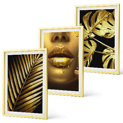 Set tablouri decorative Gura femeii cu palmier Monstera