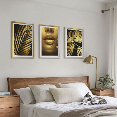Set tablouri decorative Gura femeii cu palmier Monstera