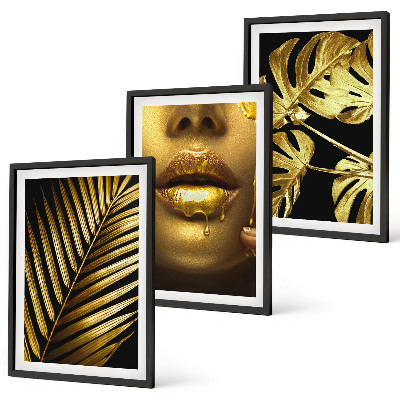 Set tablouri decorative Gura femeii cu palmier Monstera