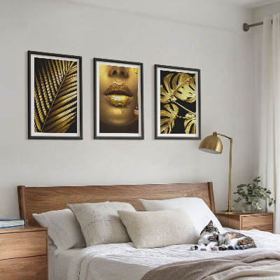 Set tablouri decorative Gura femeii cu palmier Monstera