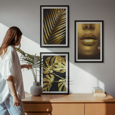 Set tablouri decorative Gura femeii cu palmier Monstera