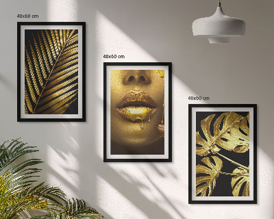 Set tablouri decorative Gura femeii cu palmier Monstera