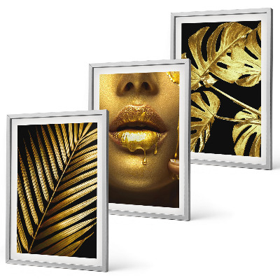 Set tablouri decorative Gura femeii cu palmier Monstera