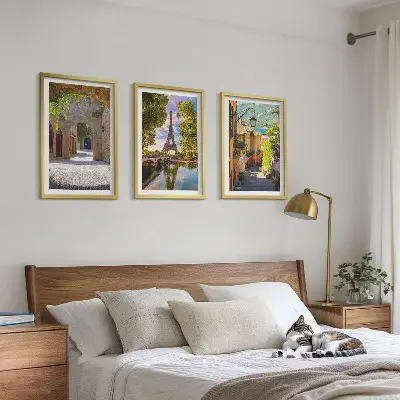 Set tablouri pentru dormitor cu grafica Străzile arhitecturii Eiffel