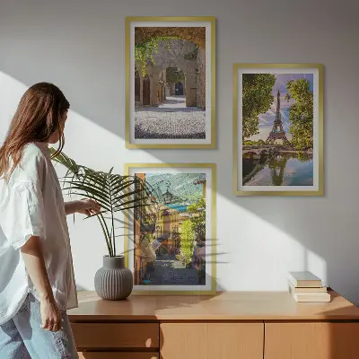 Set tablouri pentru dormitor cu grafica Străzile arhitecturii Eiffel