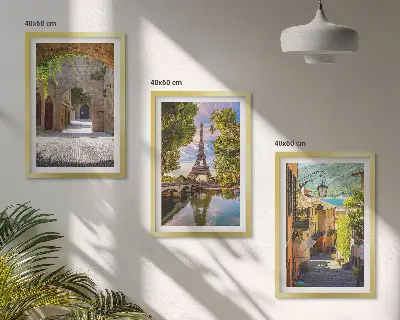 Set tablouri pentru dormitor cu grafica Străzile arhitecturii Eiffel