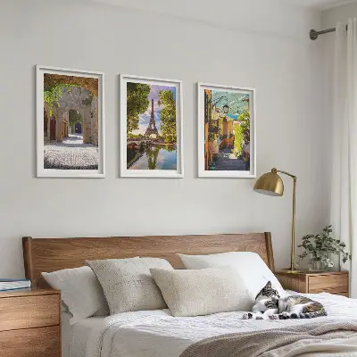 Set tablouri pentru dormitor cu grafica Străzile arhitecturii Eiffel