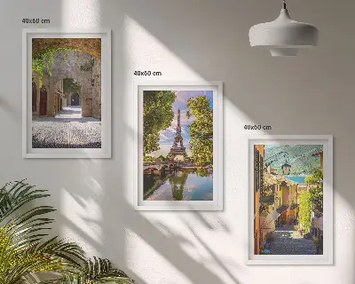 Set tablouri pentru dormitor cu grafica Străzile arhitecturii Eiffel
