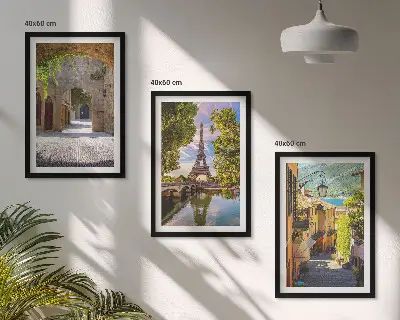 Set tablouri pentru dormitor cu grafica Străzile arhitecturii Eiffel