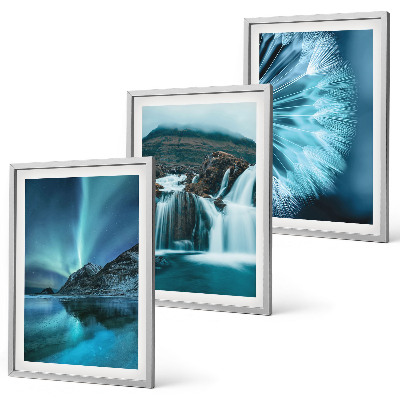 Set tablouri decorative Peisaje de iarnă cu cascade