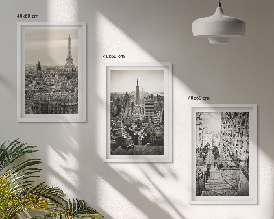 Set tablouri decorative Vederi Paris New York scări