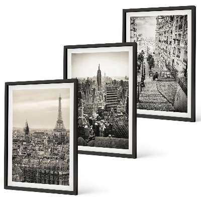 Set tablouri decorative Vederi Paris New York scări