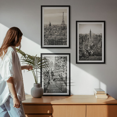 Set tablouri decorative Vederi Paris New York scări