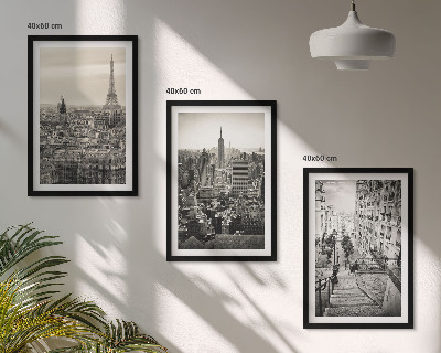 Set tablouri decorative Vederi Paris New York scări