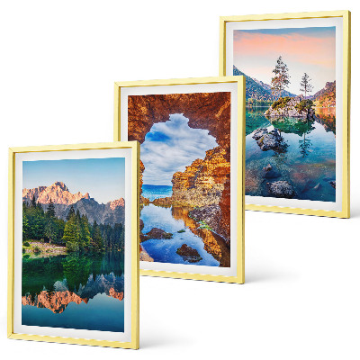 Set tablouri decorative Reflexii de stâncă lacurilor de munte