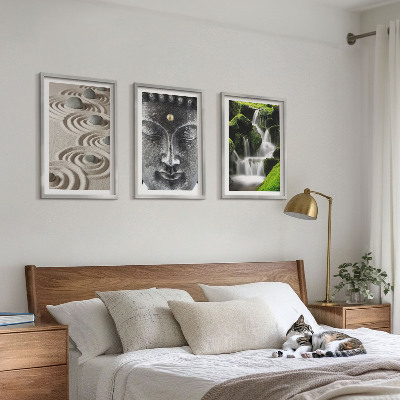 Set tablouri decorative Pacea pietrelor din cascada Buda Zen