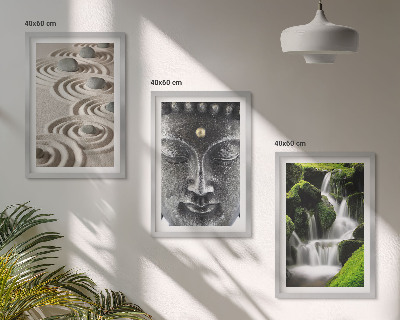 Set tablouri decorative Pacea pietrelor din cascada Buda Zen