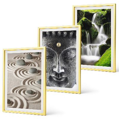 Set tablouri decorative Pacea pietrelor din cascada Buda Zen