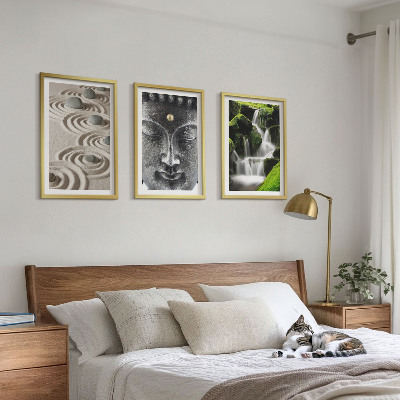 Set tablouri decorative Pacea pietrelor din cascada Buda Zen