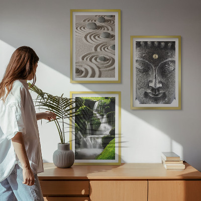 Set tablouri decorative Pacea pietrelor din cascada Buda Zen