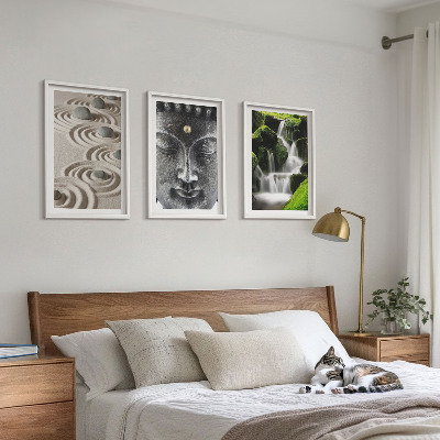 Set tablouri decorative Pacea pietrelor din cascada Buda Zen