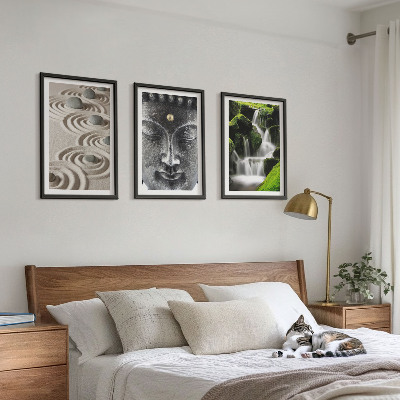 Set tablouri decorative Pacea pietrelor din cascada Buda Zen