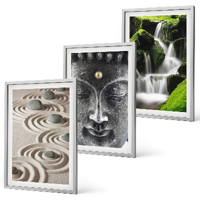 Set tablouri decorative Pacea pietrelor din cascada Buda Zen