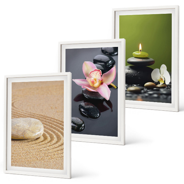 Set tablouri decorative Motive relaxante din pietre zen