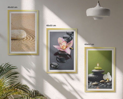 Set tablouri decorative Motive relaxante din pietre zen
