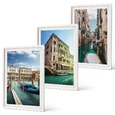 Set tablouri pentru dormitor cu arhitectura canalelor din Veneția