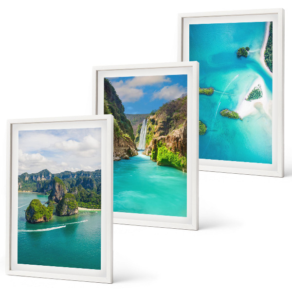Set tablouri pentru dormitor Insule tropicale cu apă turcoaz