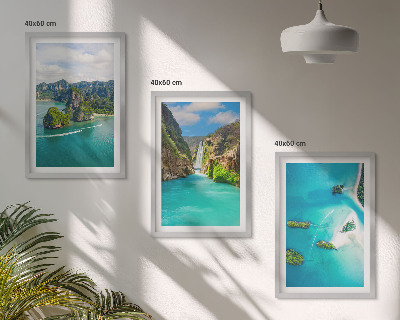 Set tablouri pentru dormitor Insule tropicale cu apă turcoaz