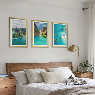 Set tablouri pentru dormitor Insule tropicale cu apă turcoaz
