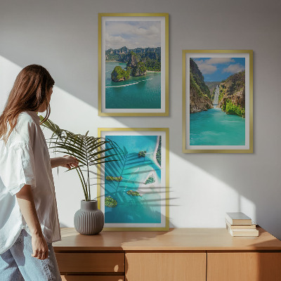 Set tablouri pentru dormitor Insule tropicale cu apă turcoaz