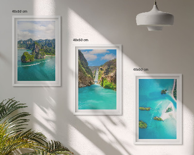Set tablouri pentru dormitor Insule tropicale cu apă turcoaz