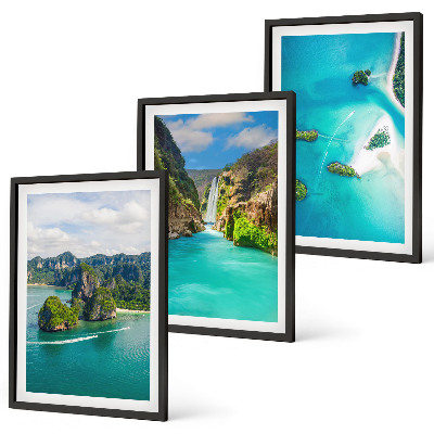 Set tablouri pentru dormitor Insule tropicale cu apă turcoaz