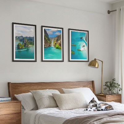 Set tablouri pentru dormitor Insule tropicale cu apă turcoaz