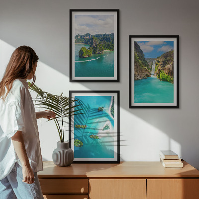 Set tablouri pentru dormitor Insule tropicale cu apă turcoaz