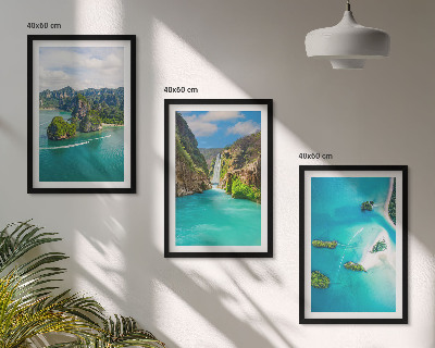 Set tablouri pentru dormitor Insule tropicale cu apă turcoaz
